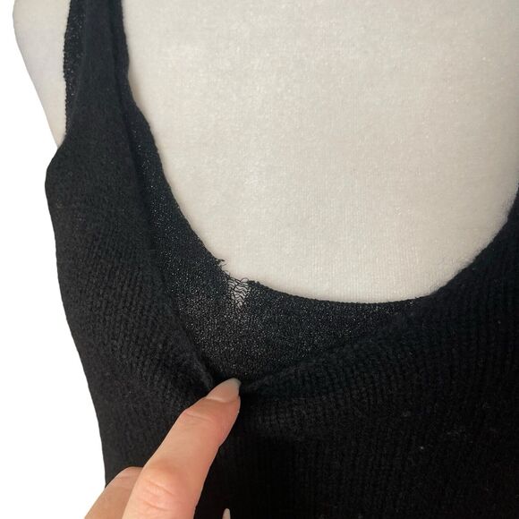 Zadig & Voltaire Small Deluxe Miria Defile Top Cashmere Black Cutout Tank - Picture 6 of 10